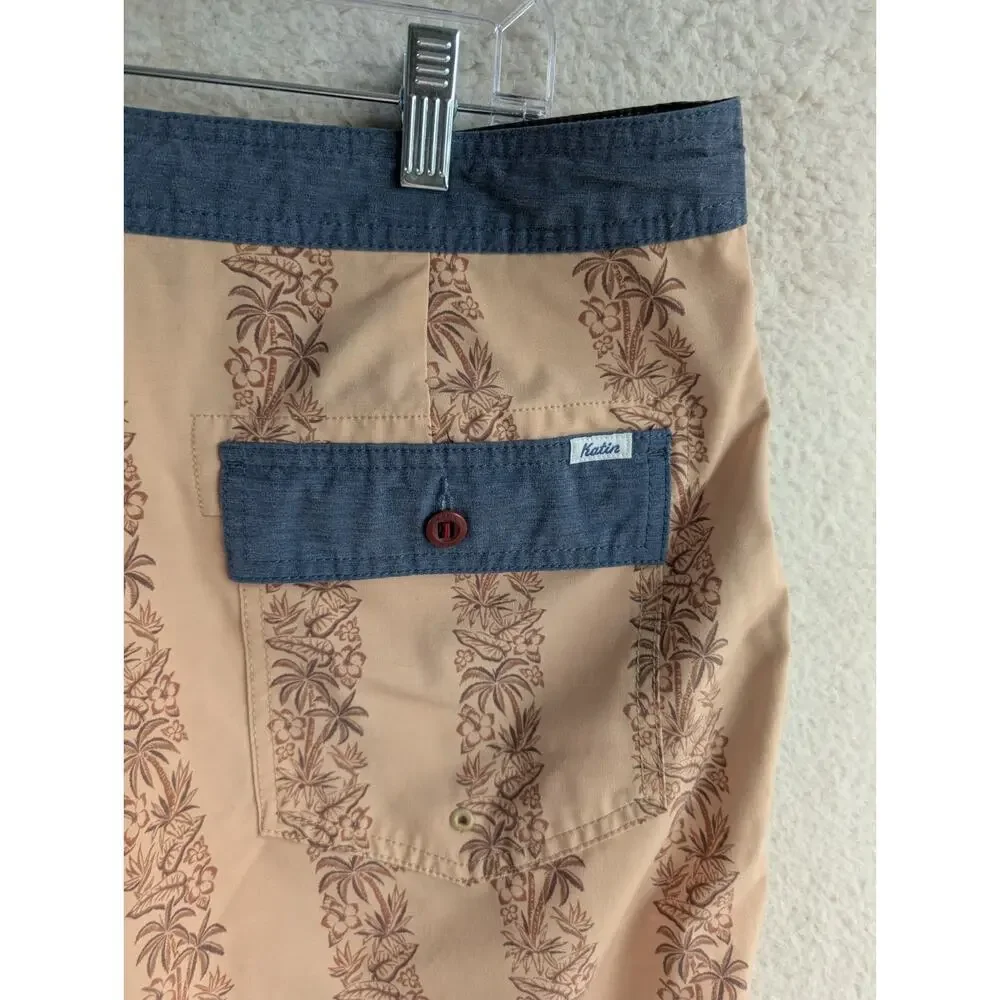 Katin Board Shorts Mens Sz 38 Peach Surf Beach Swim Trunks Vacation